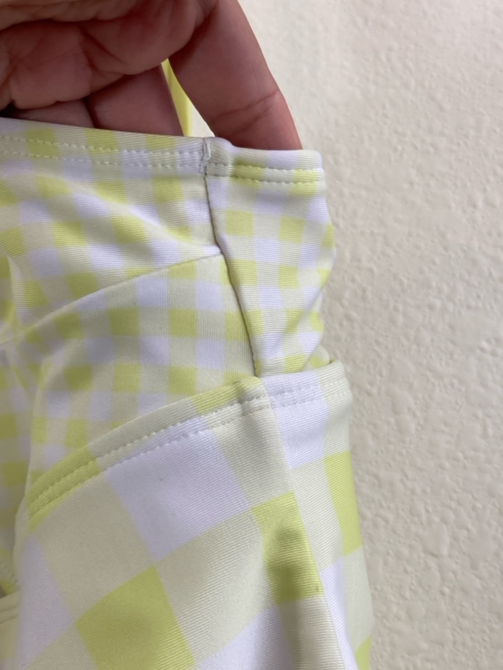 Cat & Jack Yellow White Gingham One-Piece Swimsuit Twist Front - Picture 6 of 8